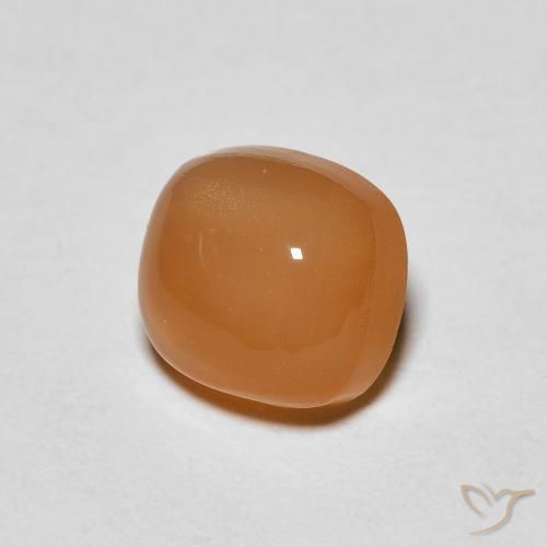 Pedra da Lua Laranja Médio Natural 1.06ct, Almofada, Translúcido