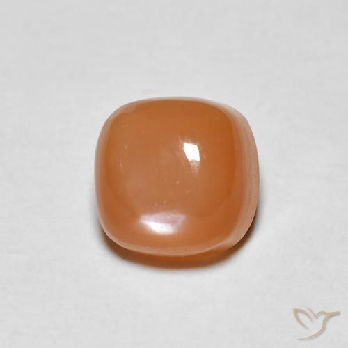 1.23ct Natural Laranja Avermelhado Claro Pedra da Lua, Almofada, Translúcido