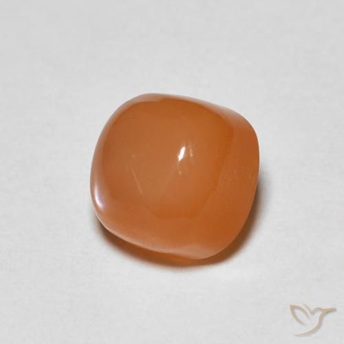 Pedra da Lua Laranja Avermelhado Claro Natural 1.23ct, Almofada, Translúcido