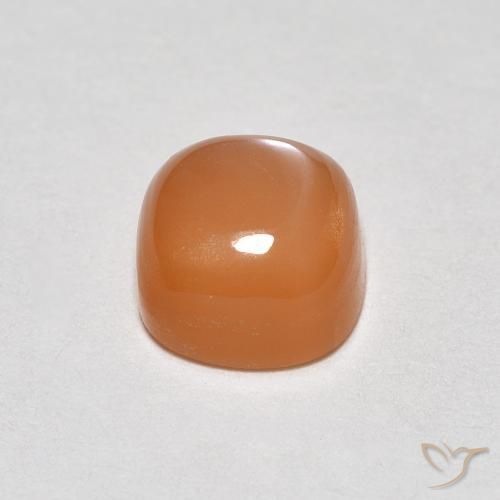 Pedra da Lua Laranja Avermelhado Claro Natural 1.23ct, Almofada, Translúcido