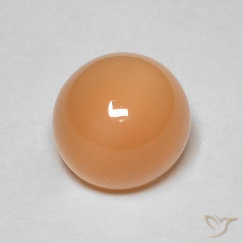 1.92ct Natural Laranja Melão Pedra da Lua, Redondo, Translúcido