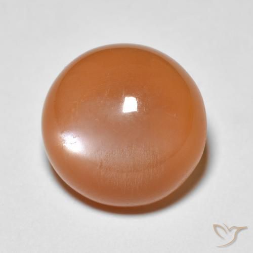 Pedra da Lua Damasco Laranja Quente Natural 5.15ct, Redondo, Opaco