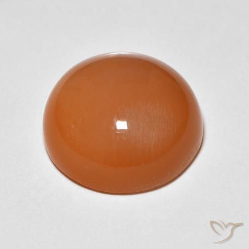 Pedra da Lua Damasco Laranja Quente Natural 5.15ct, Redondo, Opaco