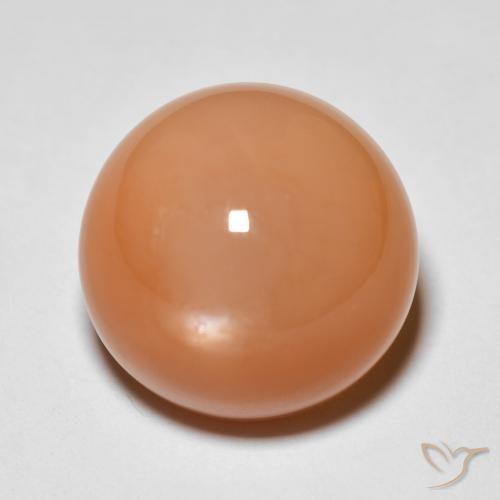 11.97ct Natural pêssego laranja Pedra da Lua, Redondo, Opaco