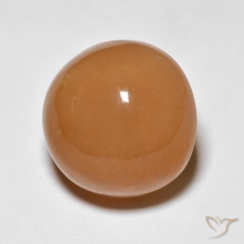 Pedra da Lua laranja avermelhado Natural 13.63ct, Redondo, Opaco