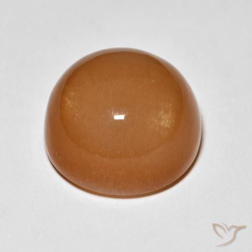 Pedra da Lua laranja avermelhado Natural 13.63ct, Redondo, Opaco
