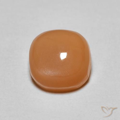 1.13ct Natural Damasco Laranja Quente Pedra da Lua, Almofada, Translúcido
