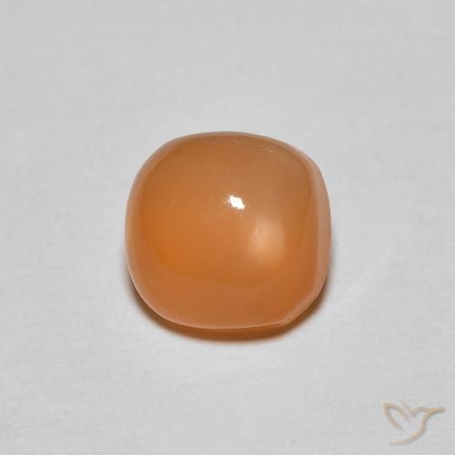 1.18ct Natural Damasco Laranja Quente Pedra da Lua, Almofada, Translúcido