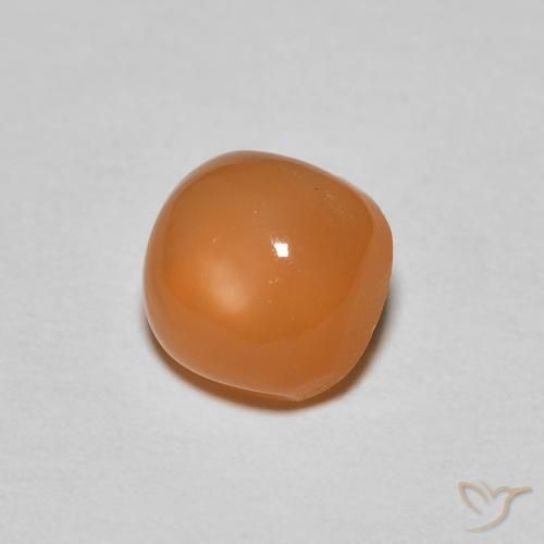 Pedra da Lua Damasco Laranja Quente Natural 1.18ct, Almofada, Translúcido