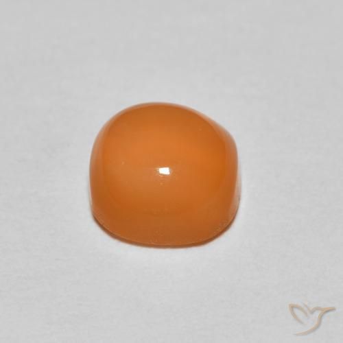 Pedra da Lua Damasco Laranja Quente Natural 1.18ct, Almofada, Translúcido