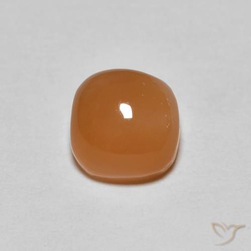 1.17ct Natural Laranja Médio Pedra da Lua, Almofada, Translúcido