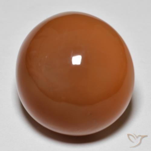 Pedra da Lua laranja avermelhado Natural 28.62ct, Redondo, Opaco