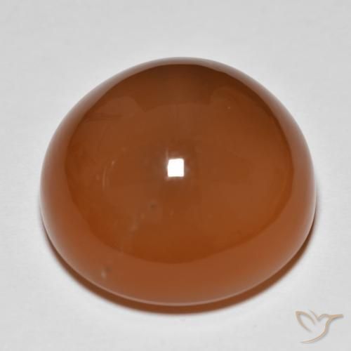 Pedra da Lua laranja avermelhado Natural 28.62ct, Redondo, Opaco