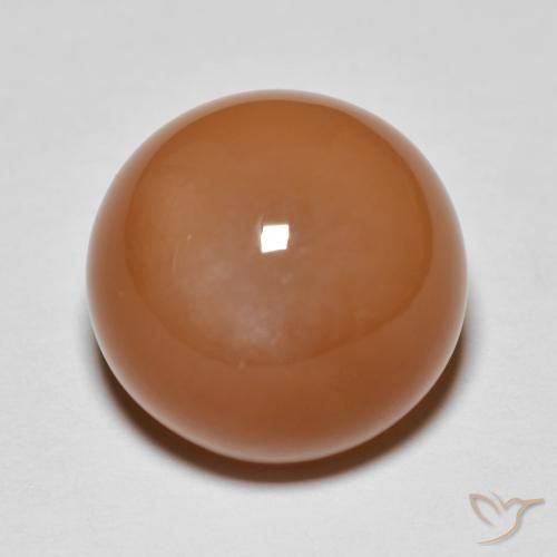 12.48ct Natural laranja avermelhado Pedra da Lua, Redondo, Translúcido