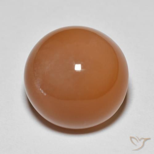 Pedra da Lua laranja avermelhado Natural 12.48ct, Redondo, Translúcido