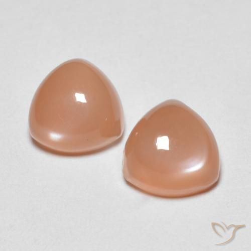 1.83ctw Natural Laranja Melão Pedra da Lua, Trilhão, Transparente