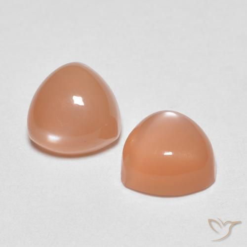Pedras preciosas de Pedra da Lua Laranja Melão natural de 1.83 ct, Trilhão, Transparente