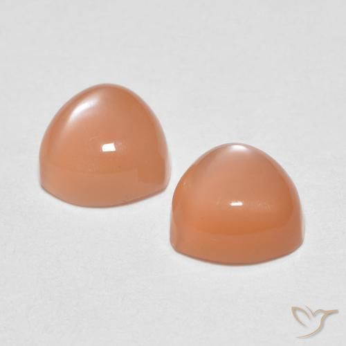 Pedras preciosas de Pedra da Lua Laranja Melão natural de 1.83 ct, Trilhão, Transparente