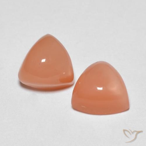 Pedras preciosas de Pedra da Lua Laranja Médio natural de 1.98 ct, Trilhão, Translúcido