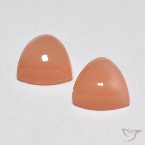 Pedras preciosas de Pedra da Lua Laranja Médio natural de 1.98 ct, Trilhão, Translúcido