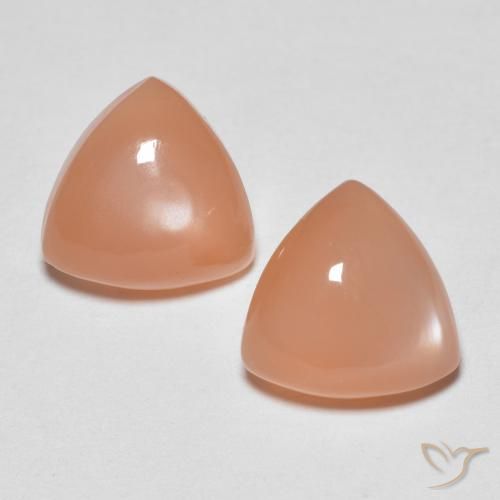 3.24ctw Natural Laranja Médio Pedra da Lua, Trilhão, Transparente