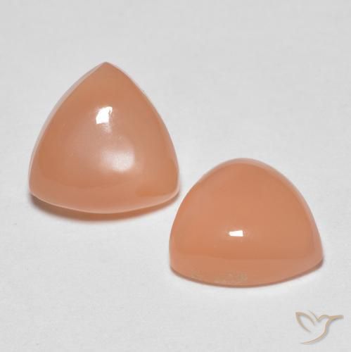 Pedras preciosas de Pedra da Lua Laranja Médio natural de 3.24 ct, Trilhão, Transparente