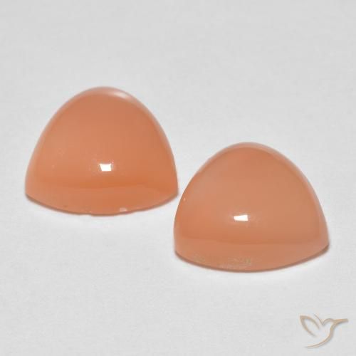 Pedras preciosas de Pedra da Lua Laranja Médio natural de 3.24 ct, Trilhão, Transparente