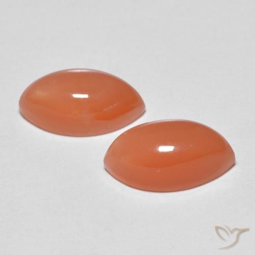 Pedras preciosas de Pedra da Lua Laranja Médio natural de 3.23 ct, Marquesa, Translúcido
