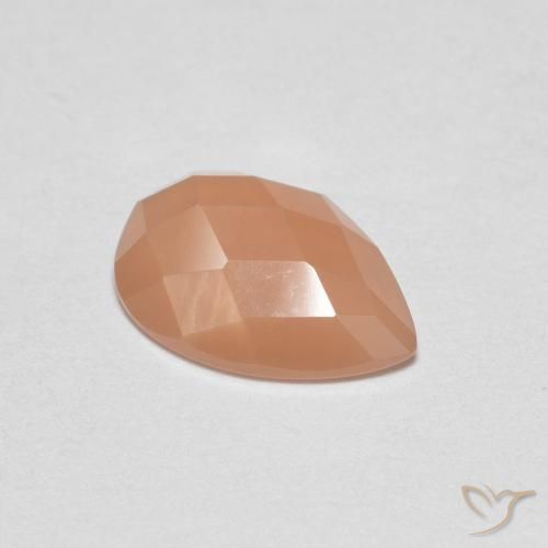 0.97ct Natural Laranja claro Pedra da Lua, Formato de pêra, Transparente