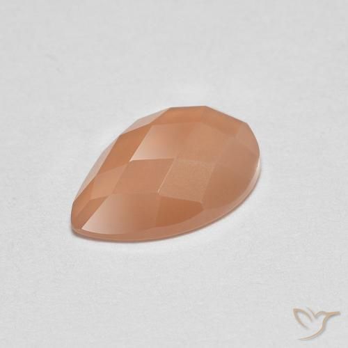 Pedra da Lua Laranja claro Natural 0.97ct, Formato de pêra, Transparente