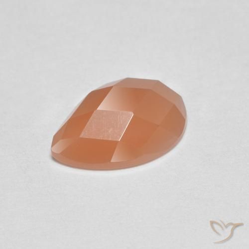 0.94ct Natural Laranja Melão Pedra da Lua, Formato de pêra, Transparente