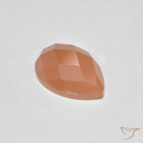 Pedra da Lua Laranja Melão Natural 0.94ct, Formato de pêra, Transparente