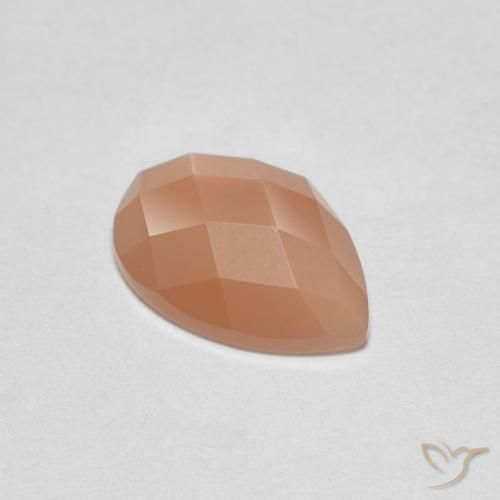 1.08ct Natural Laranja Melão Pedra da Lua, Formato de pêra, Transparente