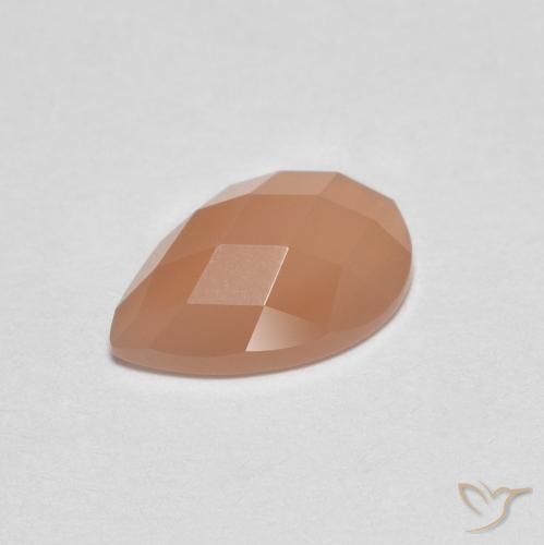 Pedra da Lua Laranja Melão Natural 1.08ct, Formato de pêra, Transparente