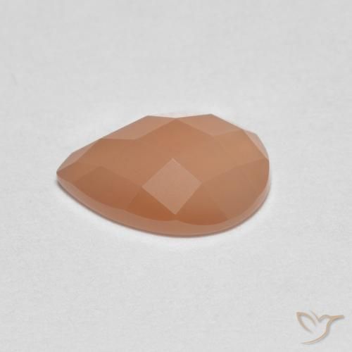 Pedra da Lua Laranja Melão Natural 1.08ct, Formato de pêra, Transparente