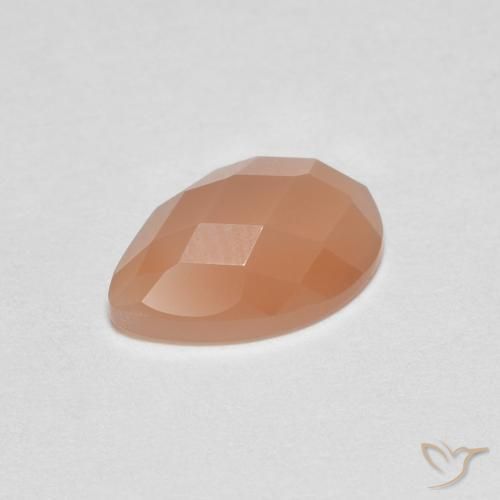 Pedra da Lua pêssego laranja Natural 1.03ct, Formato de pêra, Transparente