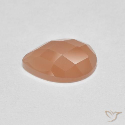 Pedra da Lua pêssego laranja Natural 1.03ct, Formato de pêra, Transparente