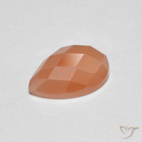 Pedra da Lua Laranja Médio Natural 1.09ct, Formato de pêra, Transparente