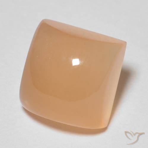 Pedra da Lua pêssego laranja Natural 2.72ct, Quadrado, Transparente