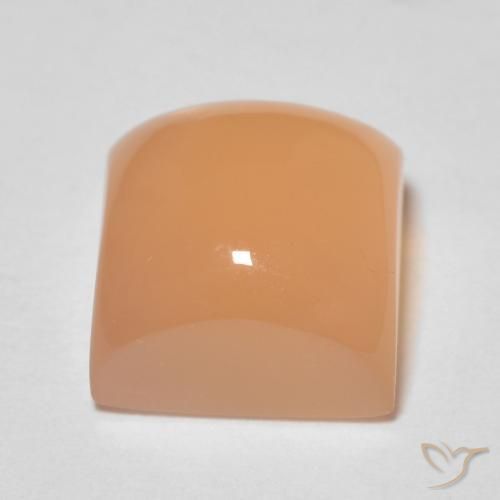 Pedra da Lua pêssego laranja Natural 2.72ct, Quadrado, Transparente