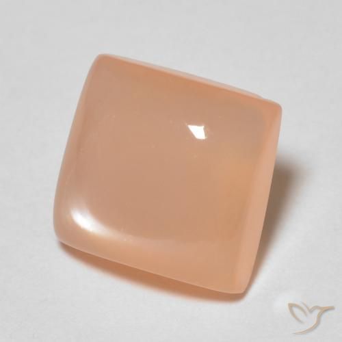 Pedra da Lua pêssego laranja Natural 1.66ct, Quadrado, Transparente