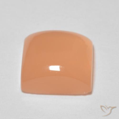 Pedra da Lua pêssego laranja Natural 1.66ct, Quadrado, Transparente