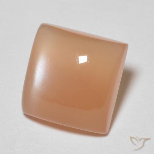 Pedra da Lua Laranja Melão Natural 1.87ct, Quadrado, Transparente