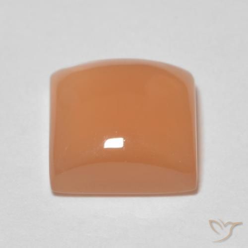 Pedra da Lua Laranja Melão Natural 1.87ct, Quadrado, Transparente