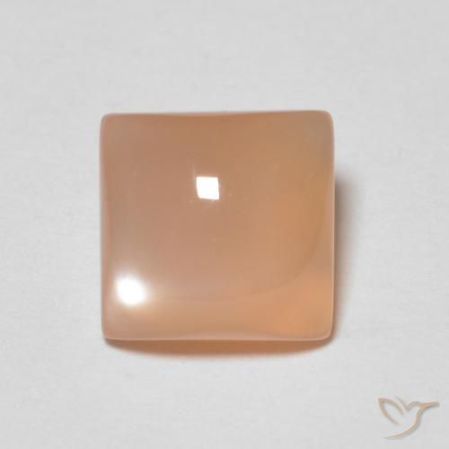 1.14ct Natural Laranja Melão Pedra da Lua, Quadrado, Transparente