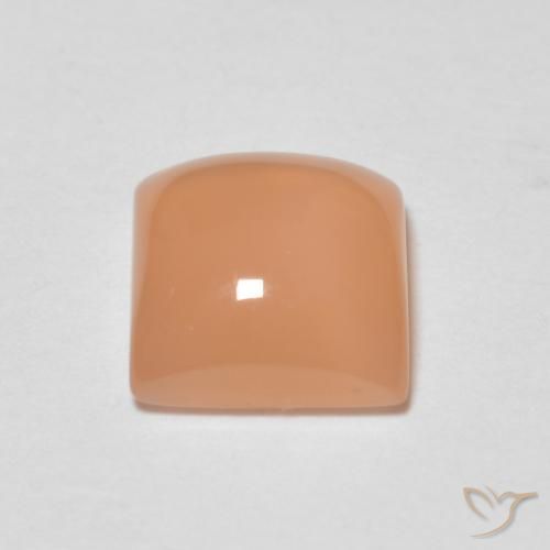 Pedra da Lua Laranja Melão Natural 1.14ct, Quadrado, Transparente