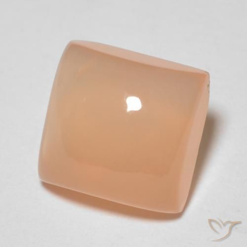 Pedra da Lua Laranja Melão Natural 2.15ct, Quadrado, Transparente