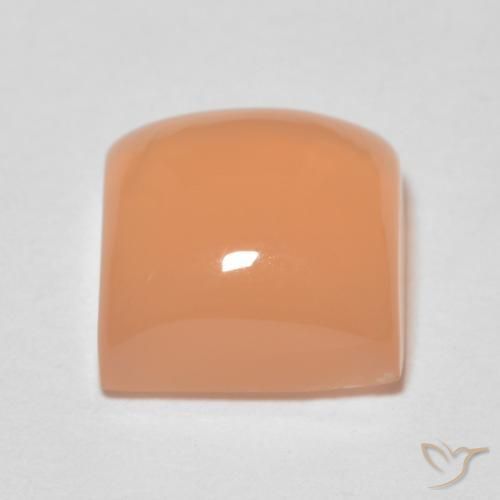 Pedra da Lua Laranja Melão Natural 2.15ct, Quadrado, Transparente