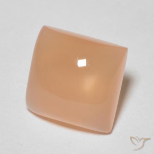 Pedra da Lua Laranja Melão Natural 1.76ct, Quadrado, Transparente