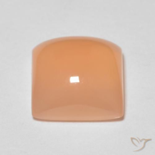 Pedra da Lua Laranja Melão Natural 1.76ct, Quadrado, Transparente